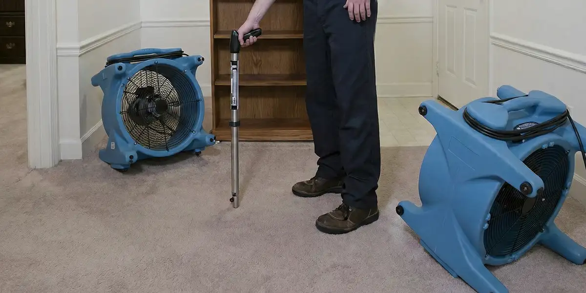 emergency water removal equipment deployed to dry a flooded residential interior in Orlando, FL