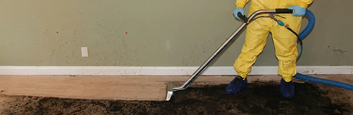 sewage removal service performing deep cleaning and extraction of sewage from an indoor area in Orlando, FL