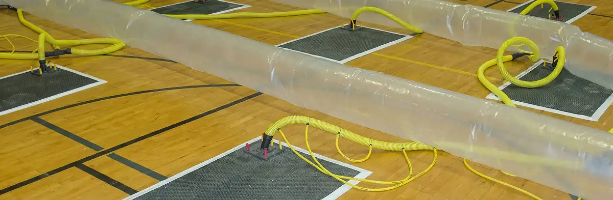 water clean up drying system set up to remove moisture and prevent further damage in Orlando, FL